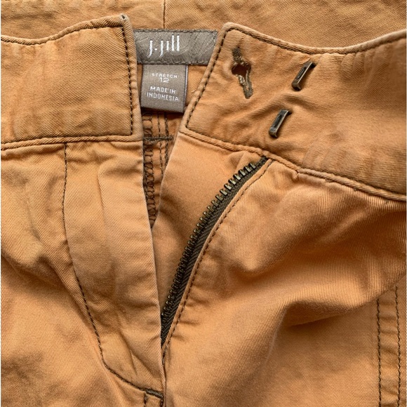 J JILL multi pocket, functional, mustard orange skirt | size 12 - Picture 3 of 6